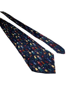 Harvard Fine Neckwear Golf Pattern Silk Necktie Handcrafted Men Tie Classic Gift